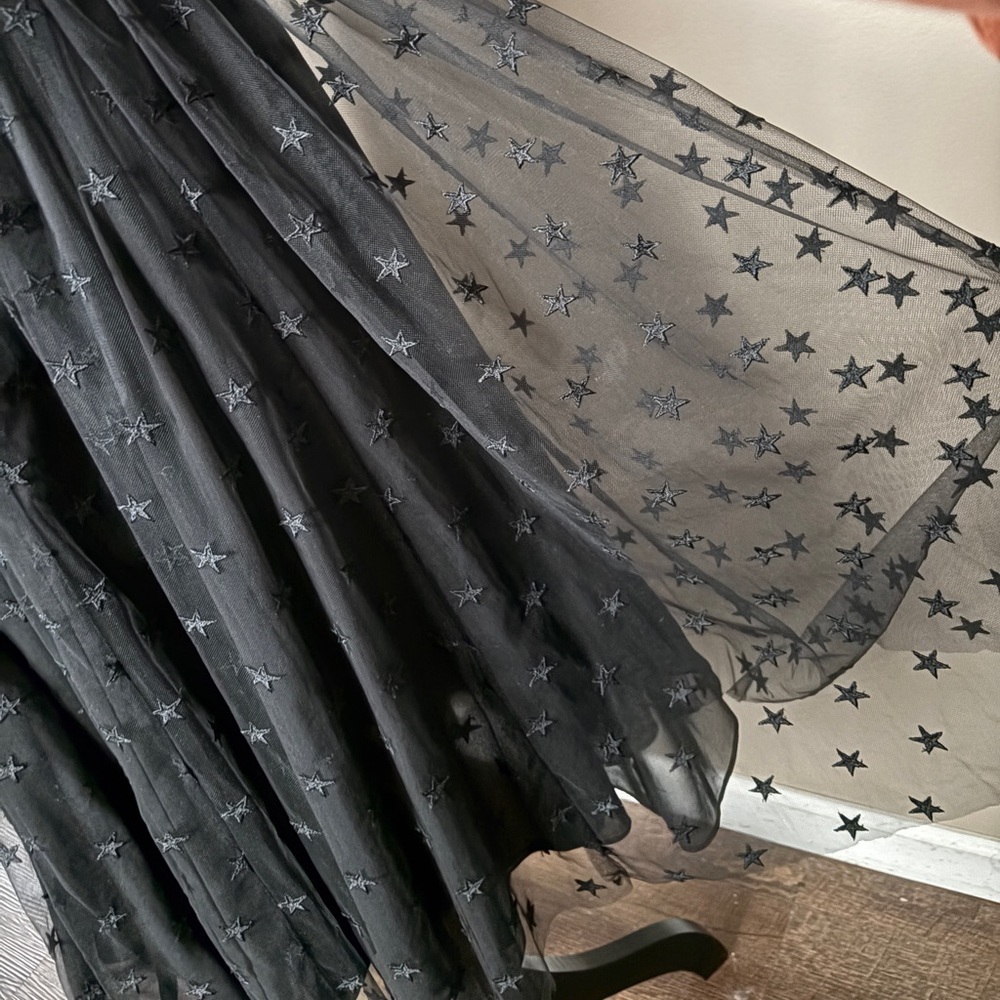 J. Crew black starry tulle party dress spaghetti straps cute chic NWT sz S - Picture 7 of 16